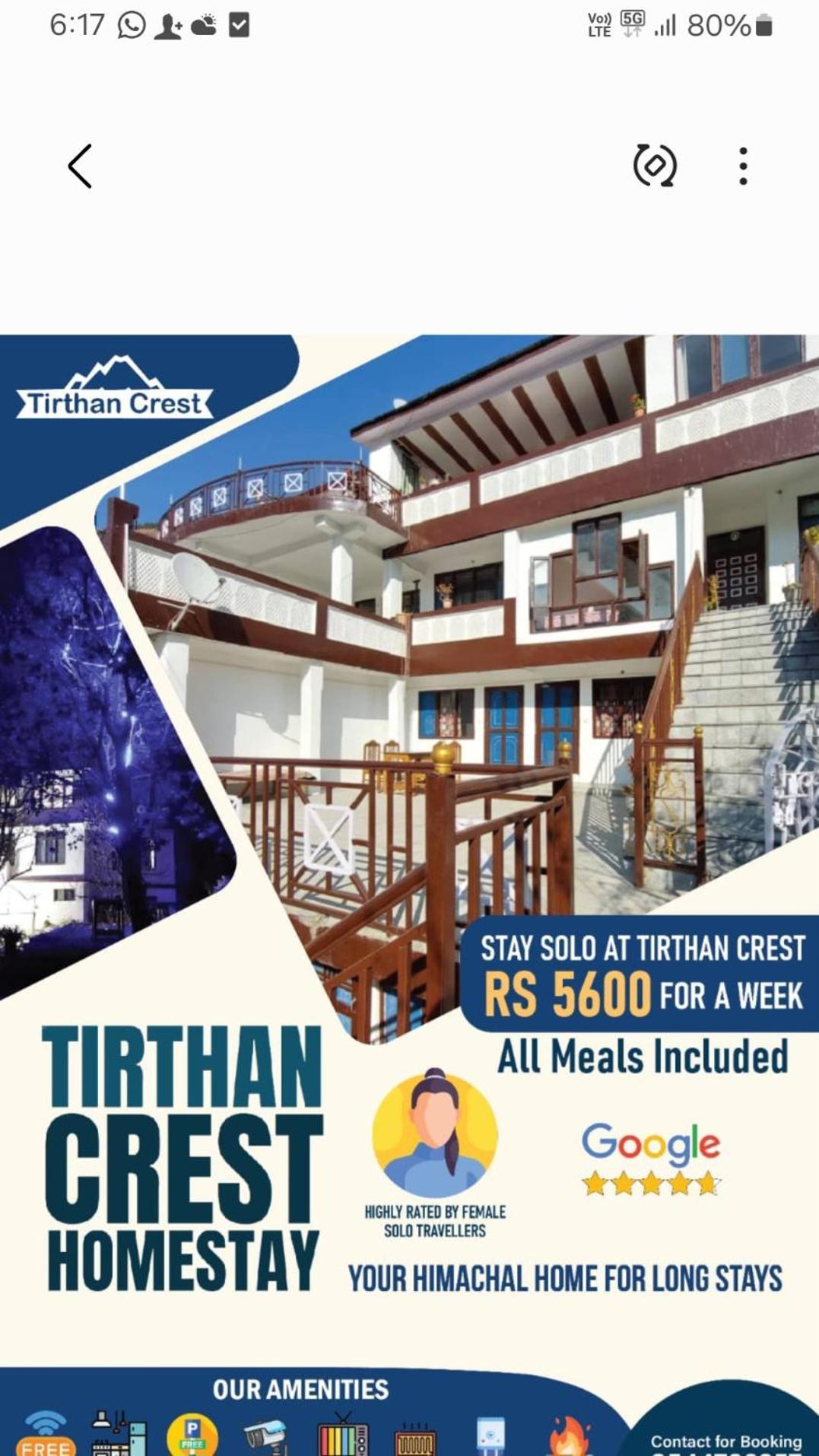 Banjār Tirthan Crest Homestay מראה חיצוני תמונה